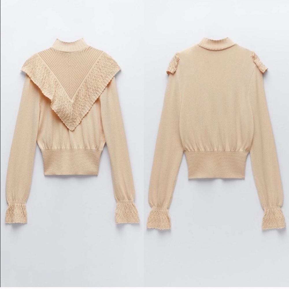 ZARA Ruffled Knit Sweater - Picture 3 of 5